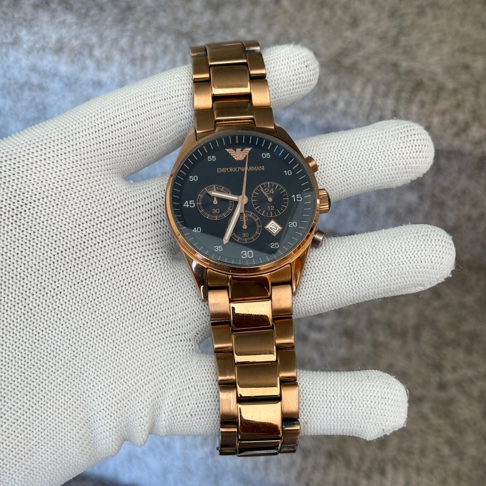 Emporio Armani Gold Chronograph Mens Watch